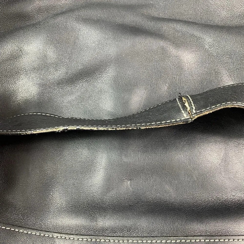 COACH Soho Black Leather Slim Duffle Bag 1414 Vintage Y2K Crossbody Messenger